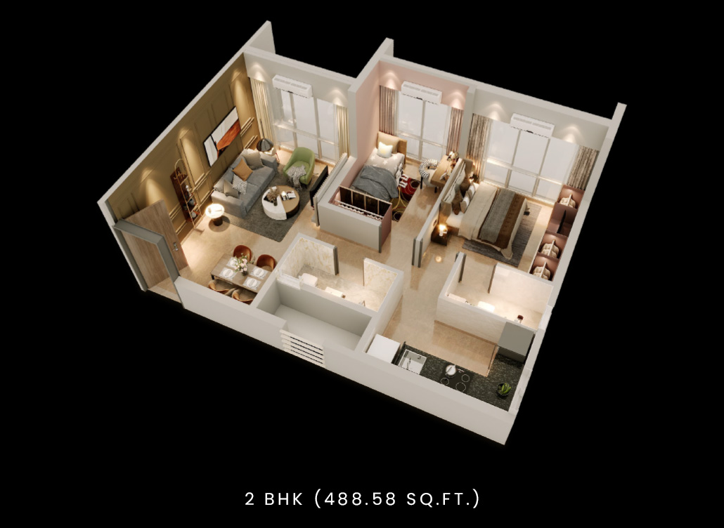 2 BHK Floor Plan — Seventh Avenue Byculla